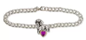 Beagle Birthstone Bracelet Jewelry Sterling Silver And 14k Gold  BG8-BR