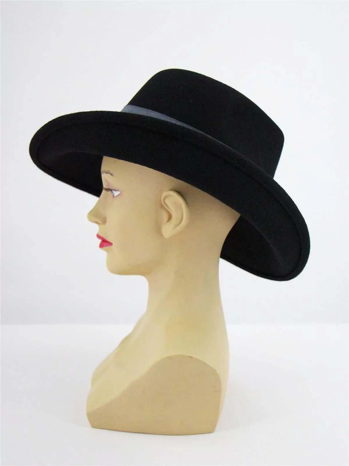 Black 1940s Vintage Style Tilt Hat