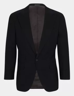 Black Wool Cashmere Peak Jacket