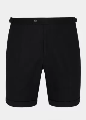 Black Wool Cashmere Shorts