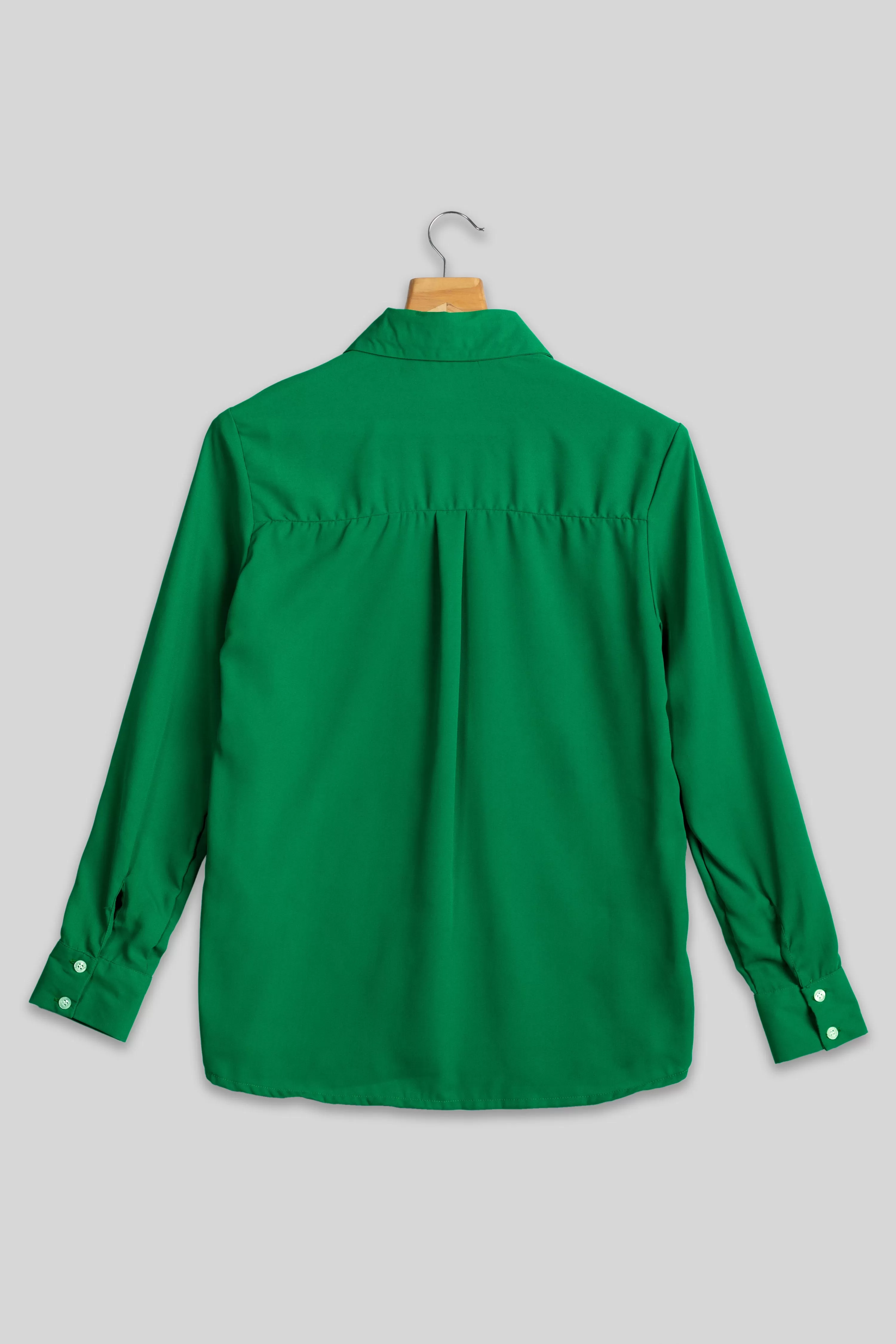 Bold Green Plain Shirt for Women