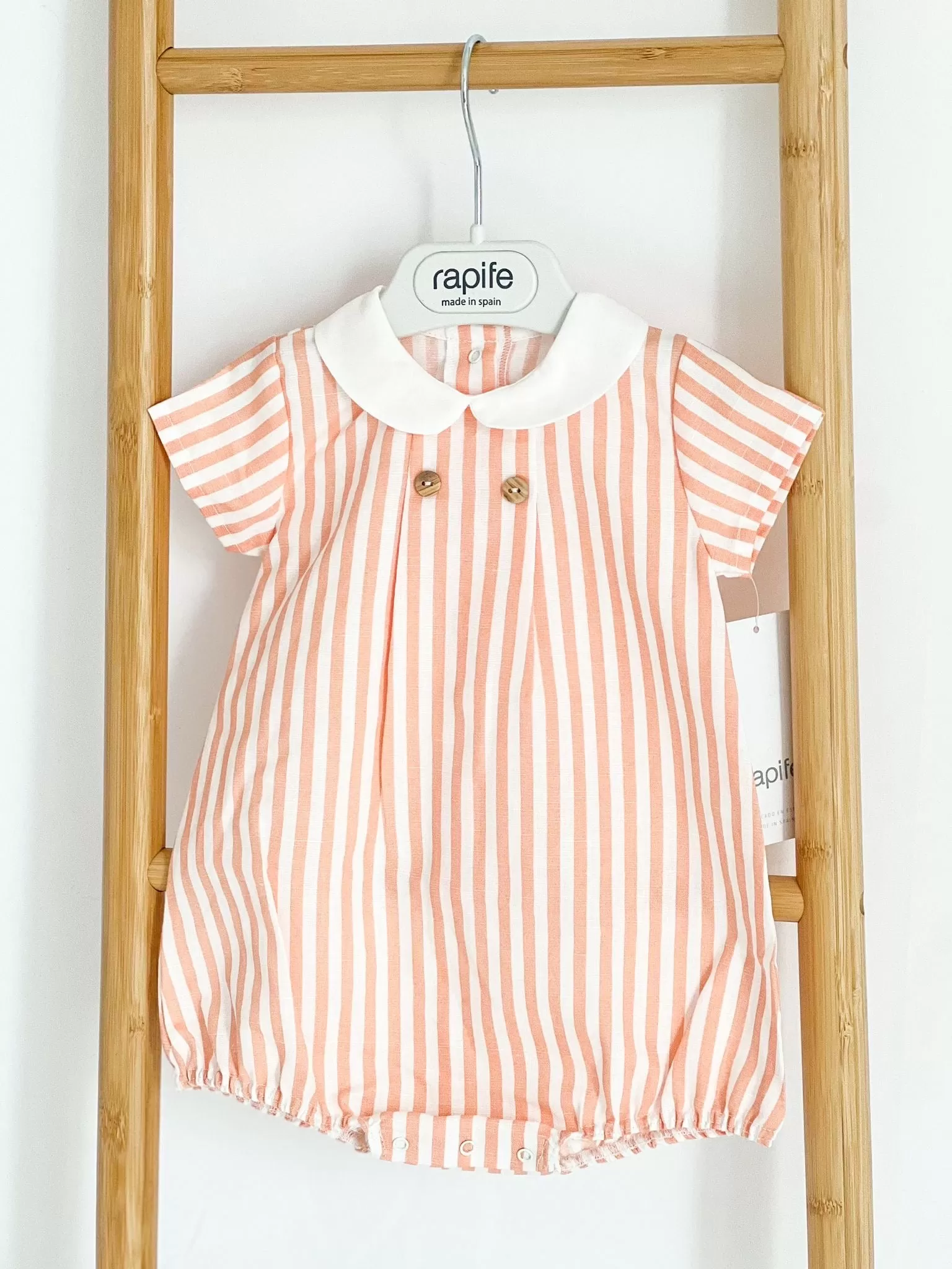 Boys Rapife Orange Stripe Peter Pan Romper