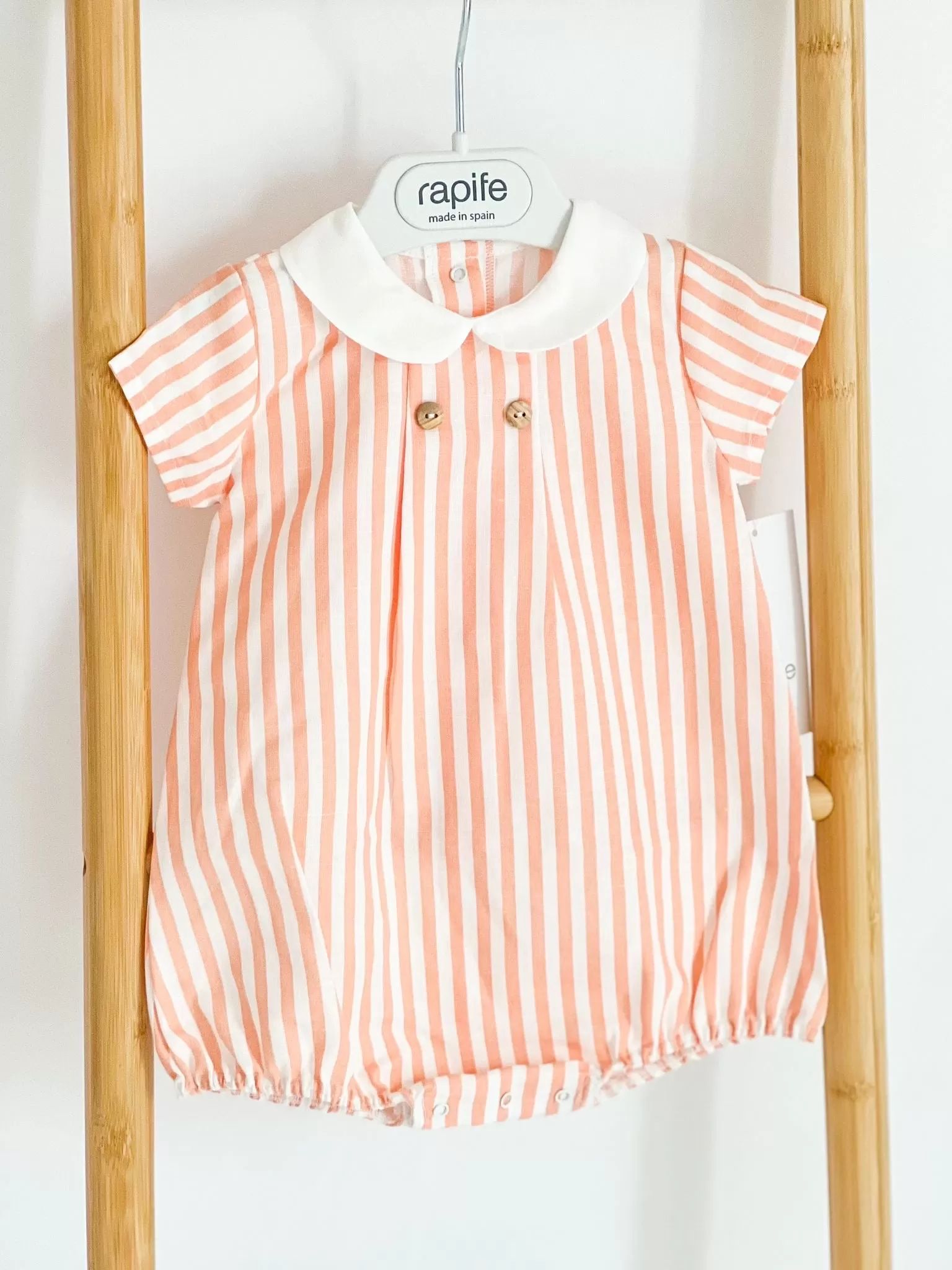 Boys Rapife Orange Stripe Peter Pan Romper