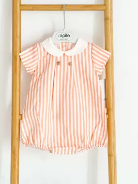 Boys Rapife Orange Stripe Peter Pan Romper