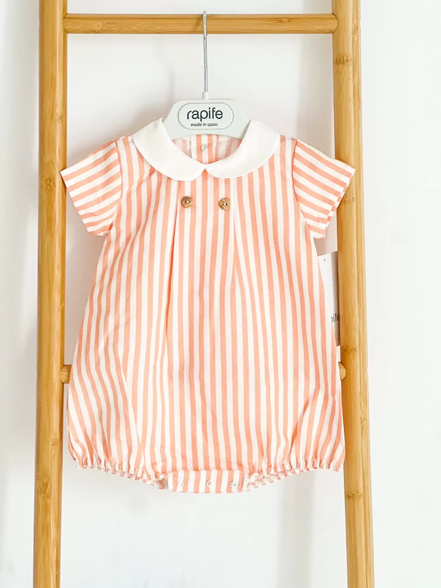 Boys Rapife Orange Stripe Peter Pan Romper