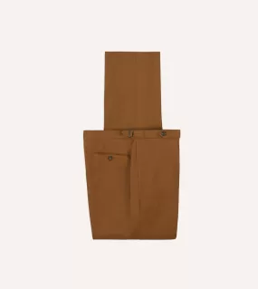 Brown Irish Linen Single Pleat Trouser