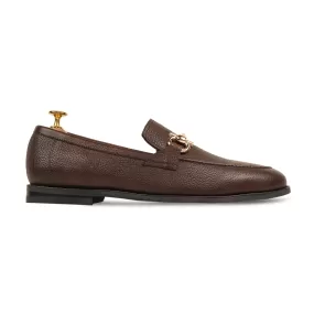 Bucharest - Men's Dark Brown Pebble Grain Leather Loafer