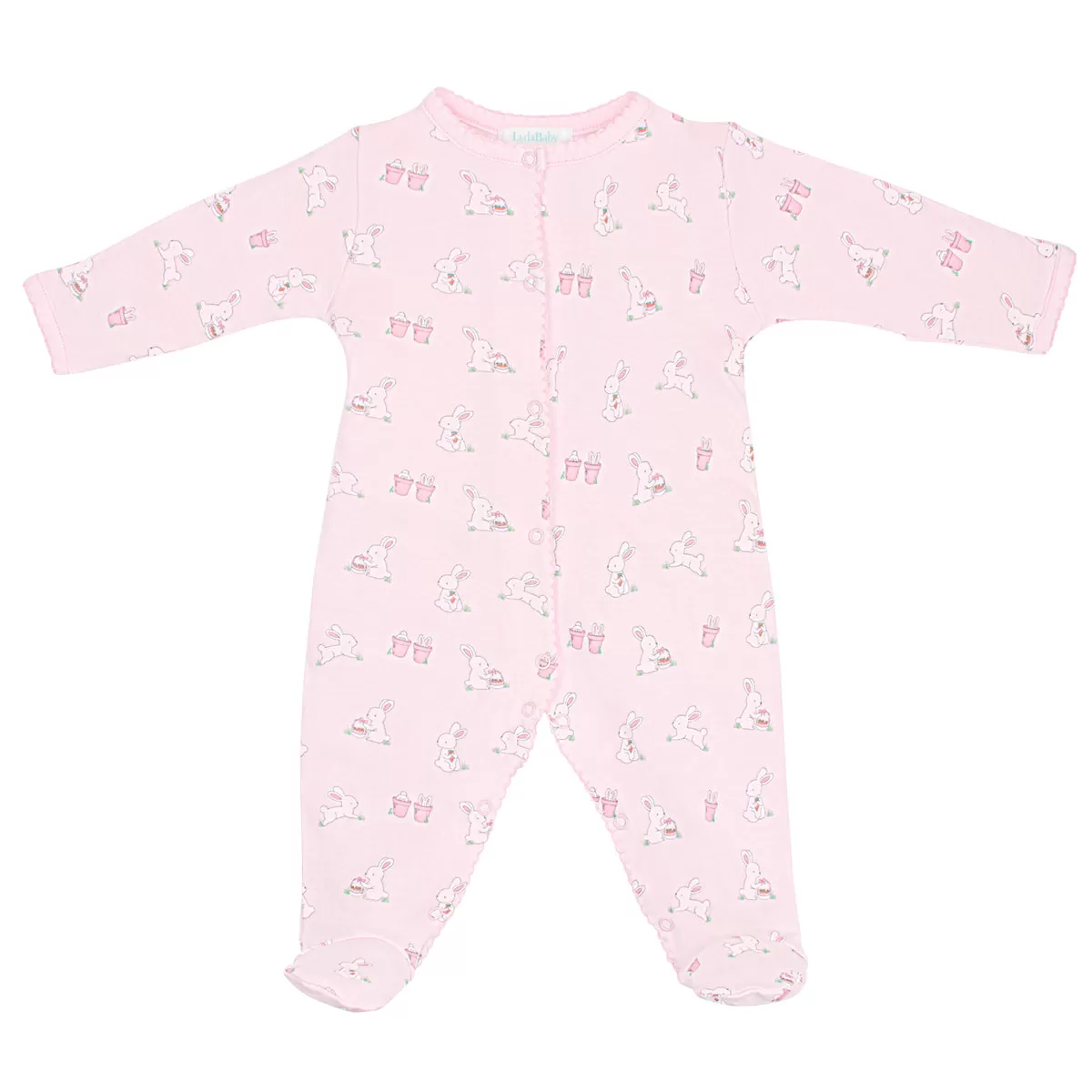 Bunnies in the Garden Printed footie | Baby Girl