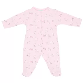 Bunnies in the Garden Printed footie | Baby Girl