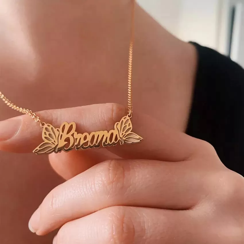 Butterflies Name Necklace