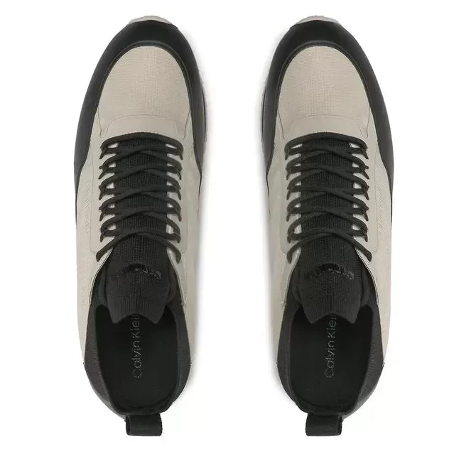 Calvin Klein Low Top Lace Up Nylon Trainer HM0HM00921-BLKBEG