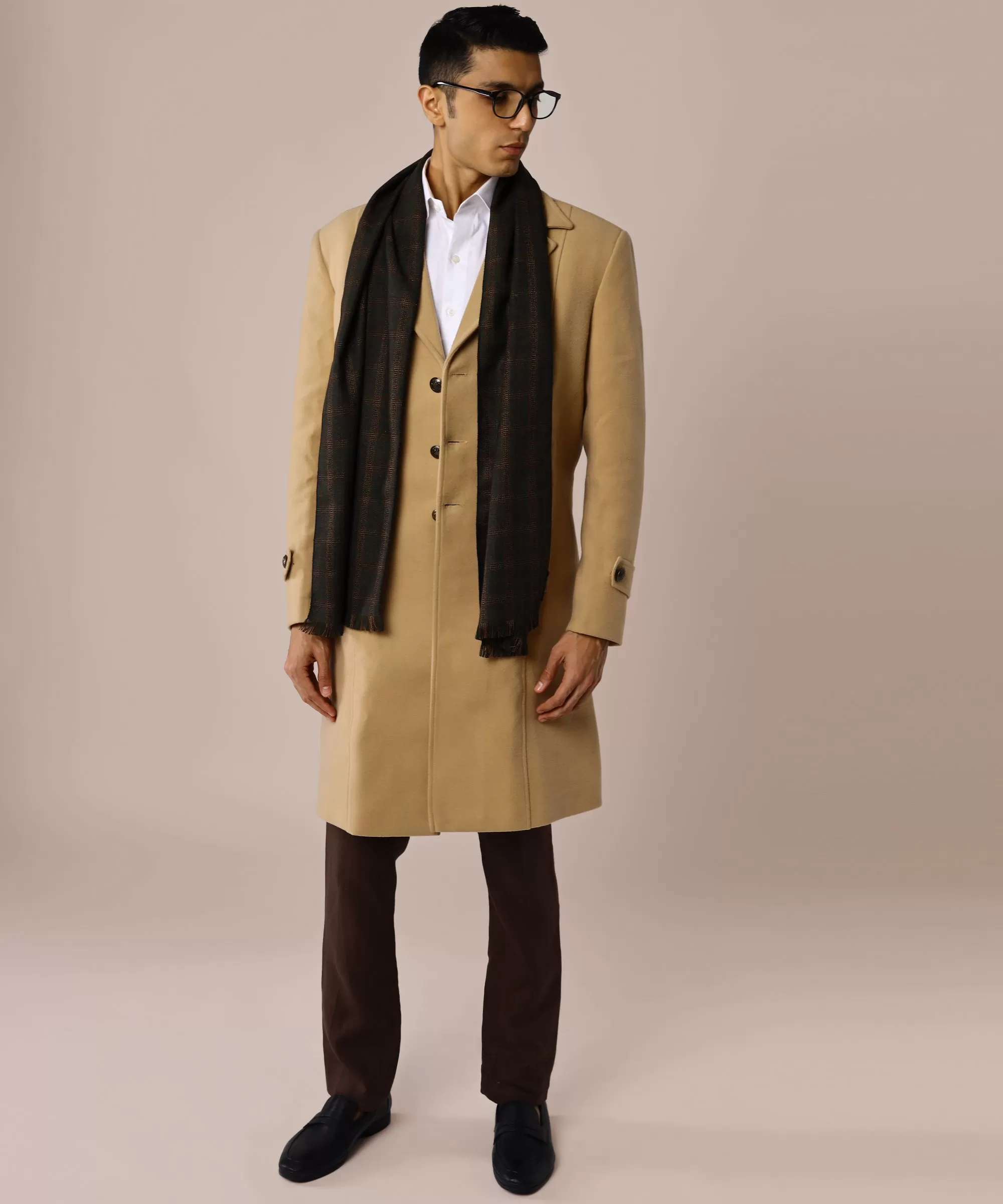 Camel Balmacaan Coat