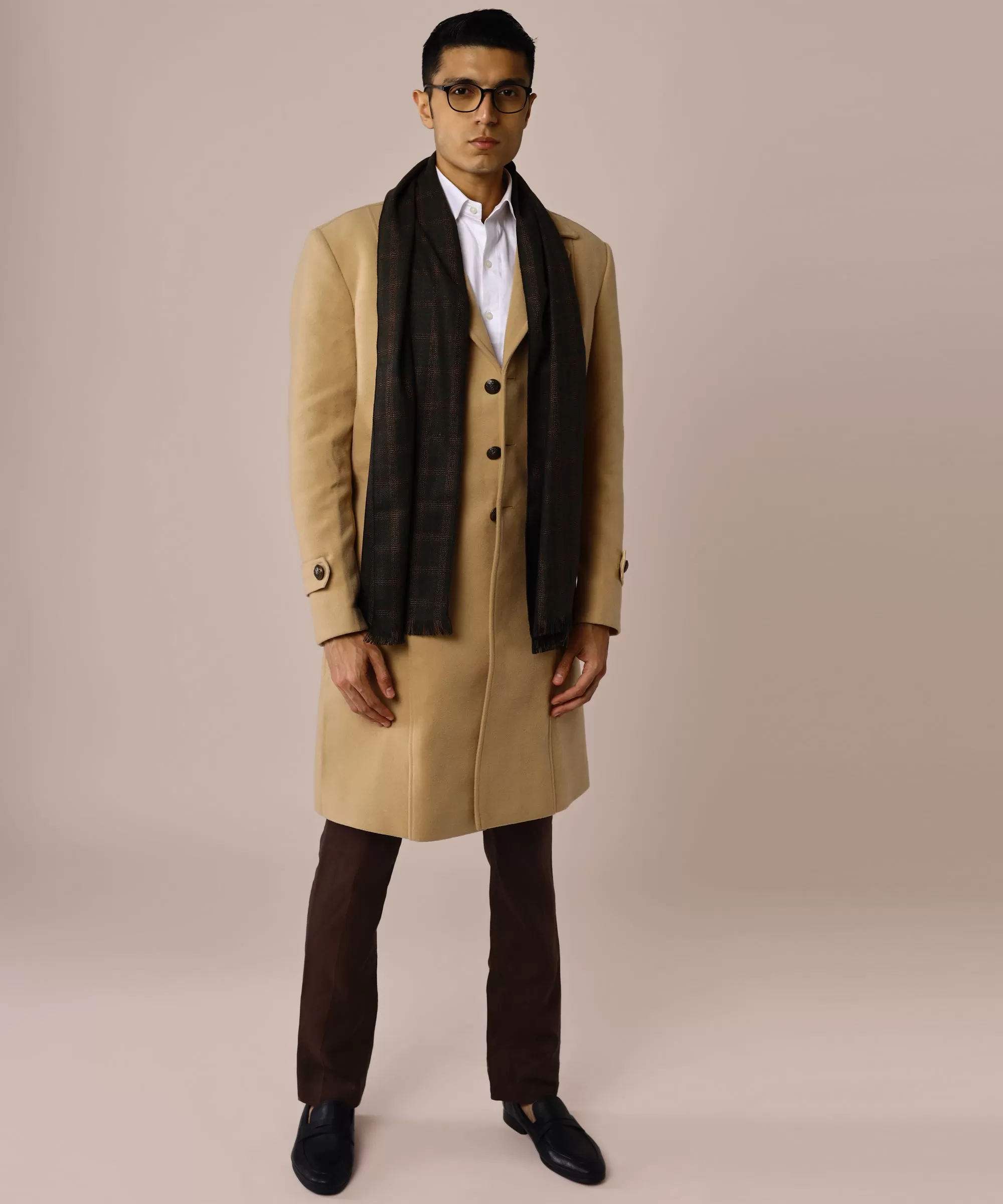 Camel Balmacaan Coat