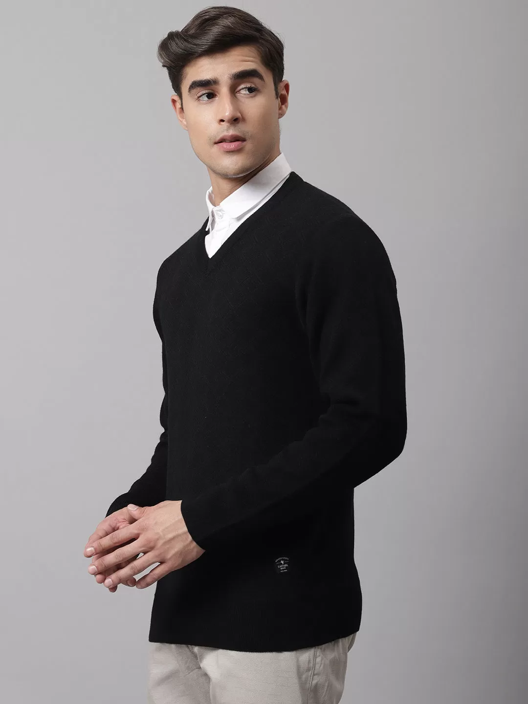 Cantabil  Men Black Sweater