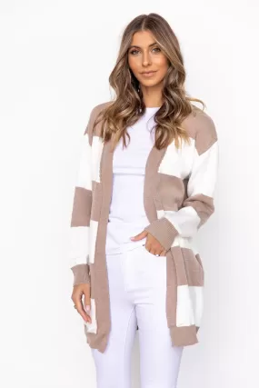 Carmen Cardigan - Beige/White