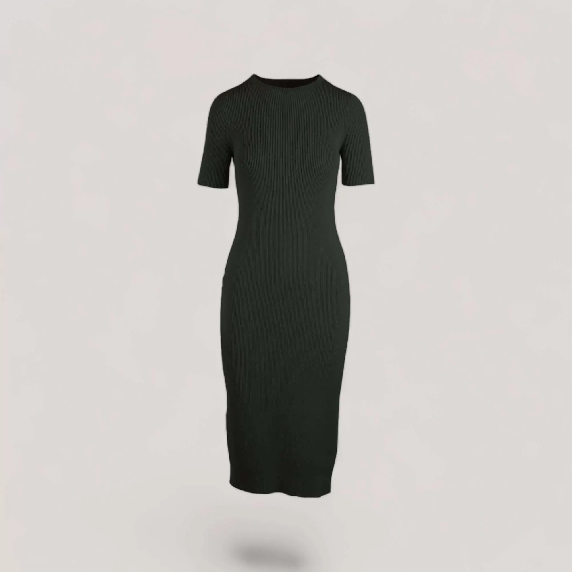 CELESTE | Short Sleeve Crew-Neck Rib Dress