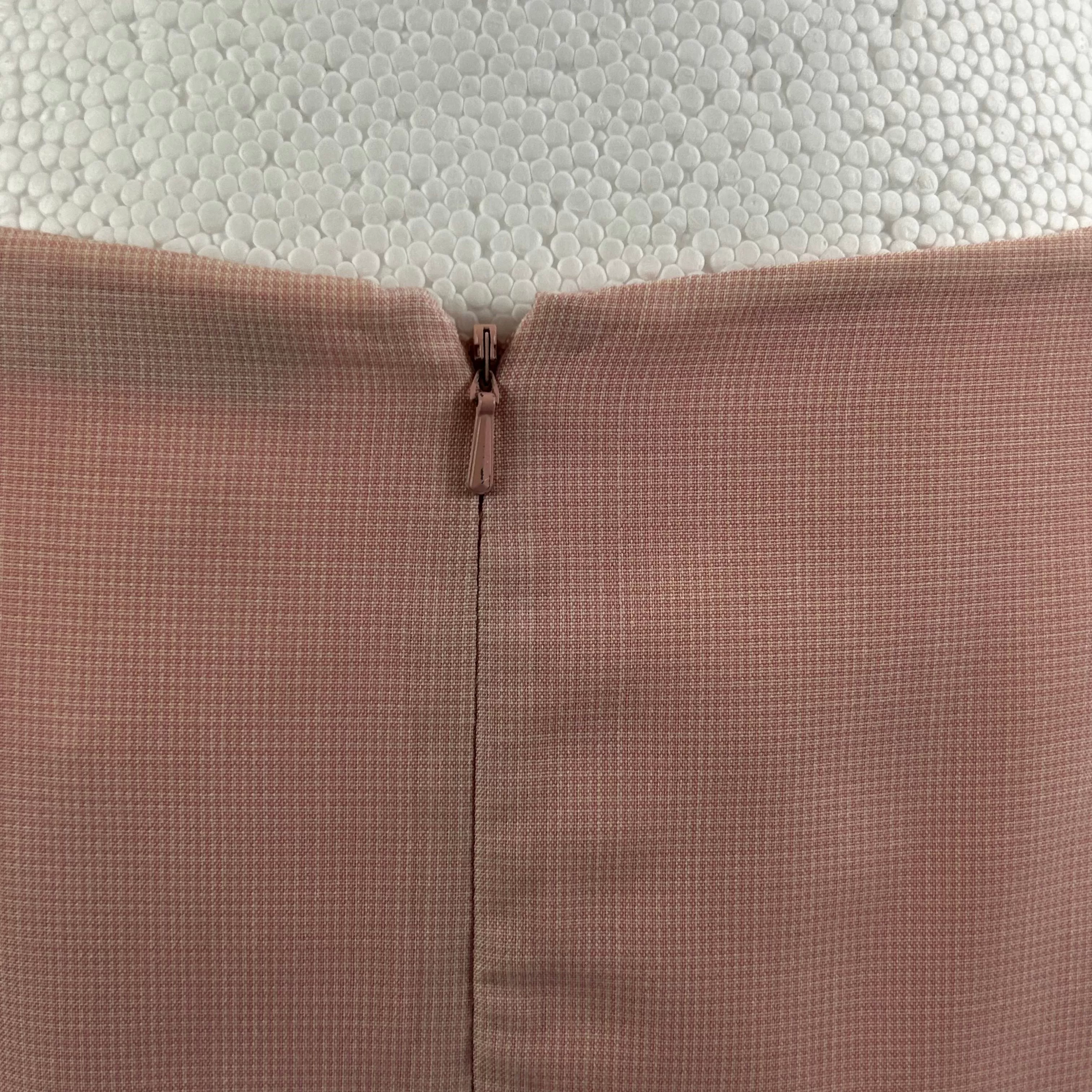 Christian Dior Pink Puppytooth Check Straight Skirt XL