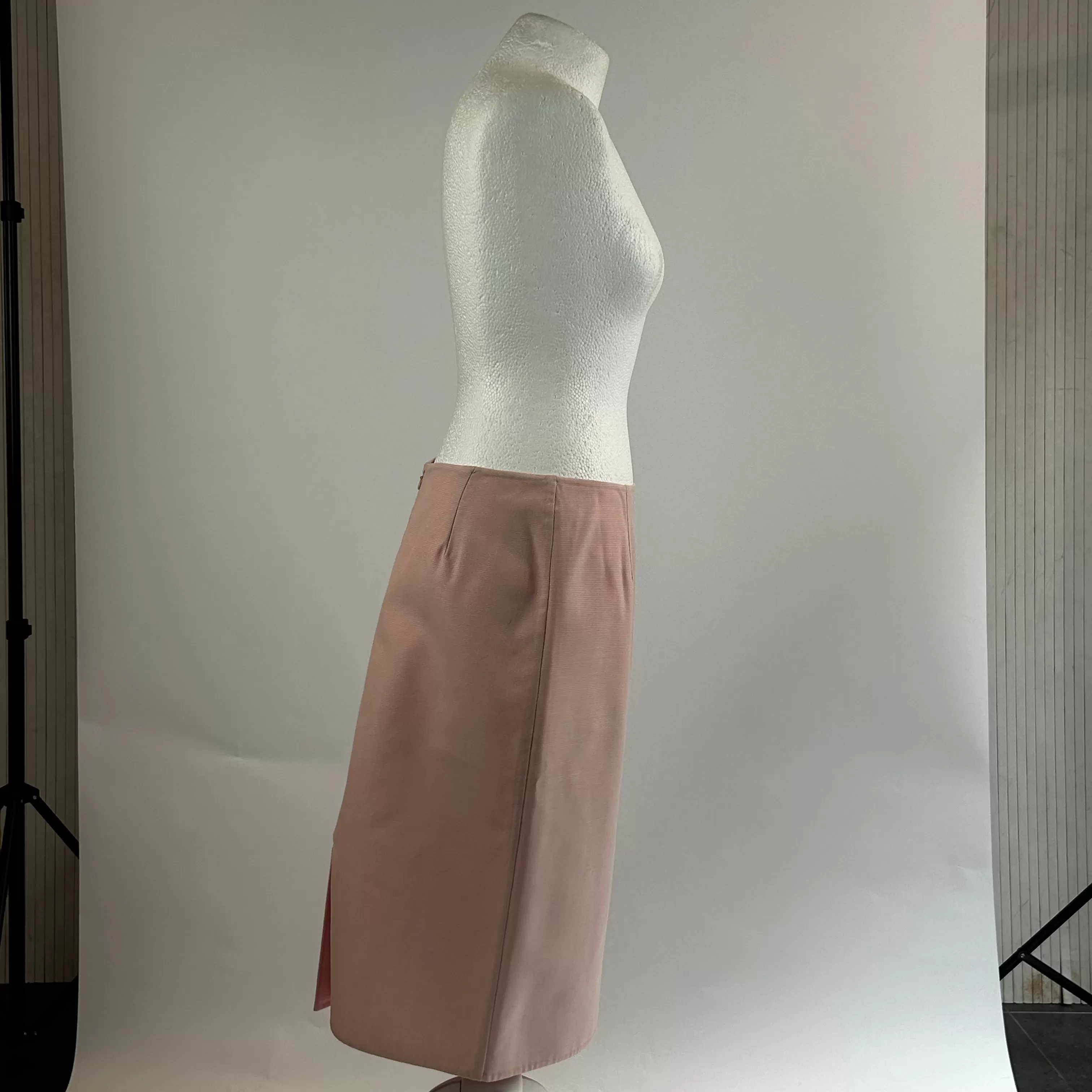 Christian Dior Pink Puppytooth Check Straight Skirt XL