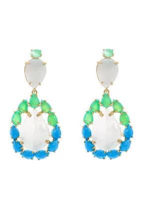 Chrysoprase Moonstone Earrings