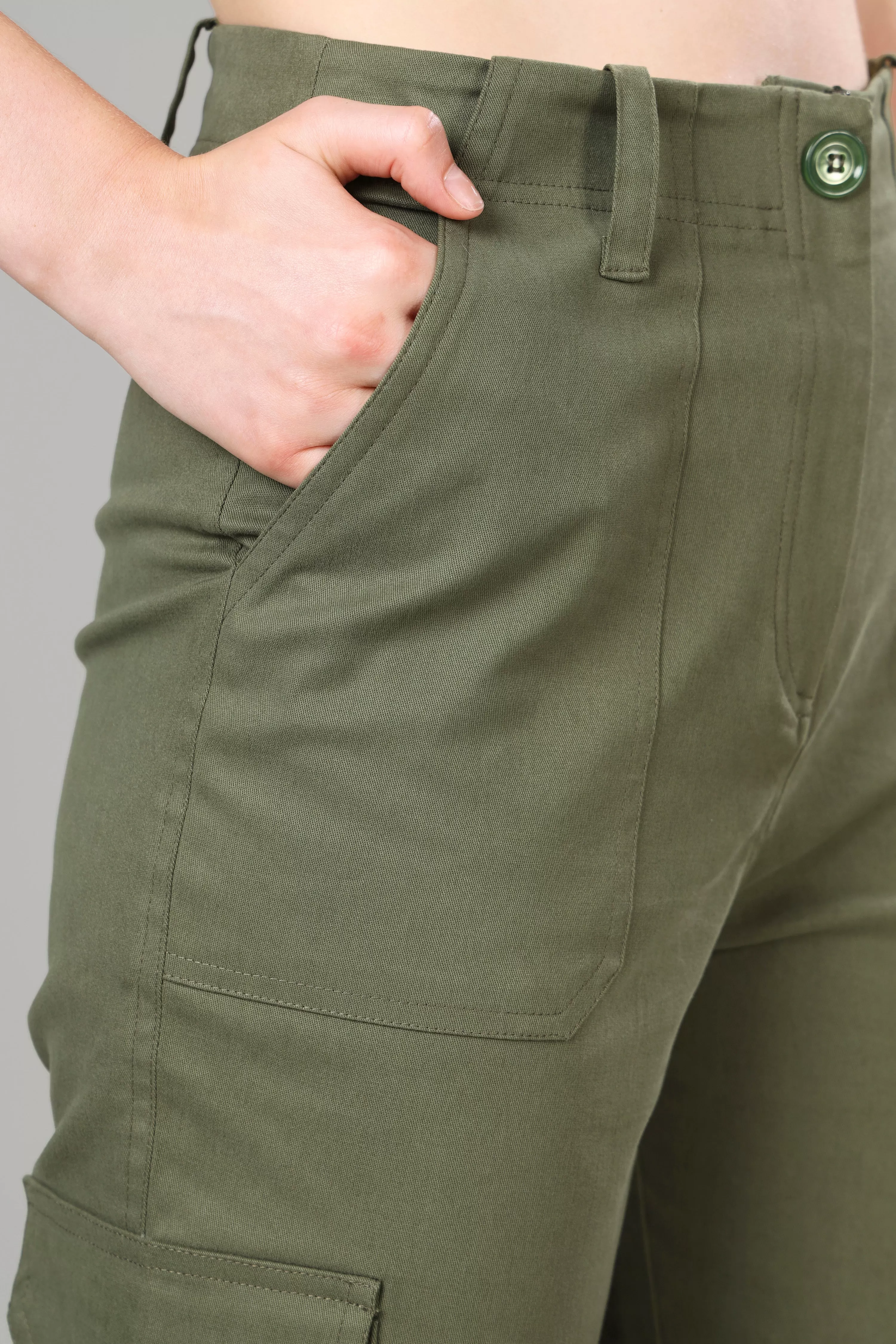 Classic Army Green Cargo For Women