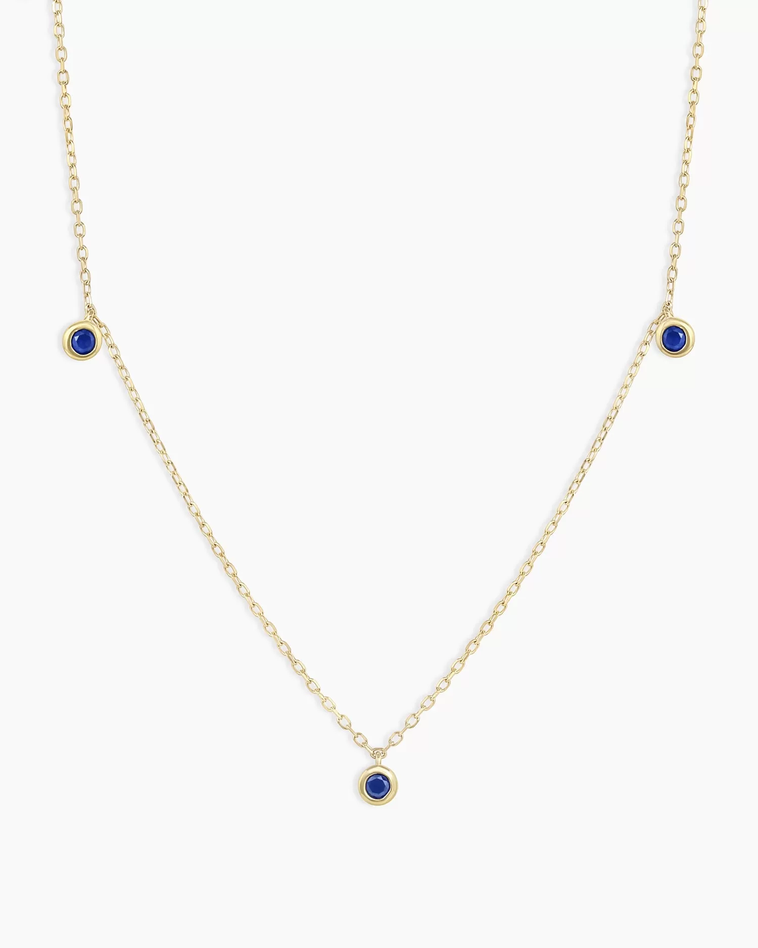 Classic Blue Sapphire Trio Necklace