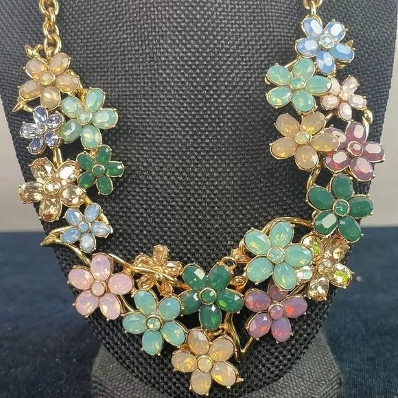 Coach Large Crystal Flower Necklace