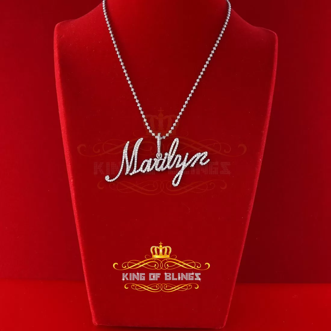 Create Your Own Custom Design in 925 Sterling Silver 2.50inch MARILYN Necklace with Cubic Zirconia