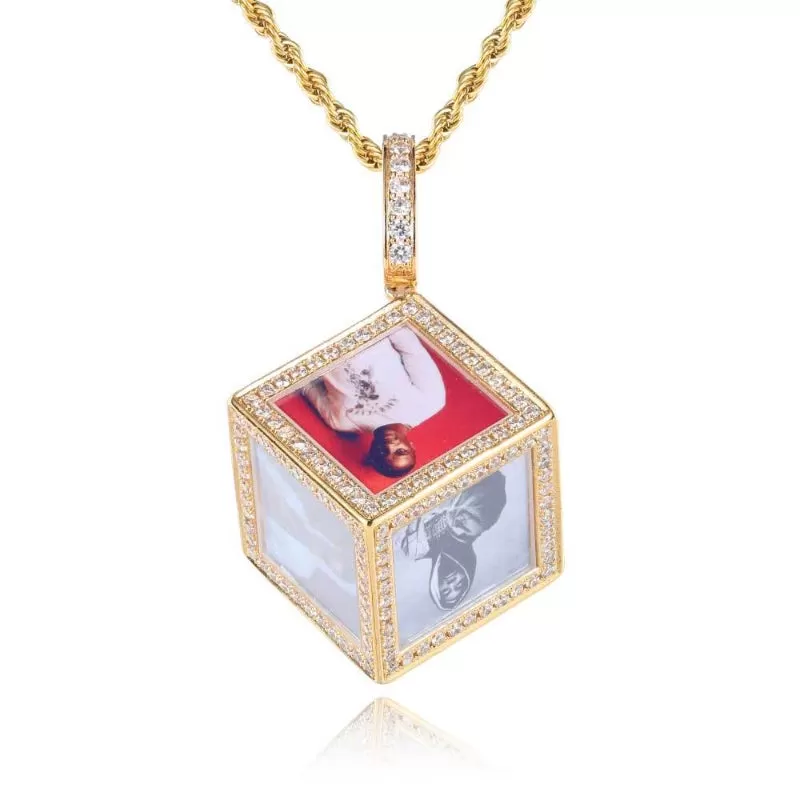 【Custom】Large Cube Photo Pendant (6 photos)