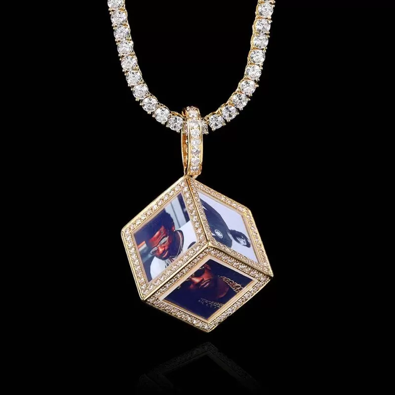 【Custom】Large Cube Photo Pendant (6 photos)