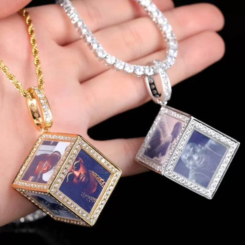 【Custom】Large Cube Photo Pendant (6 photos)