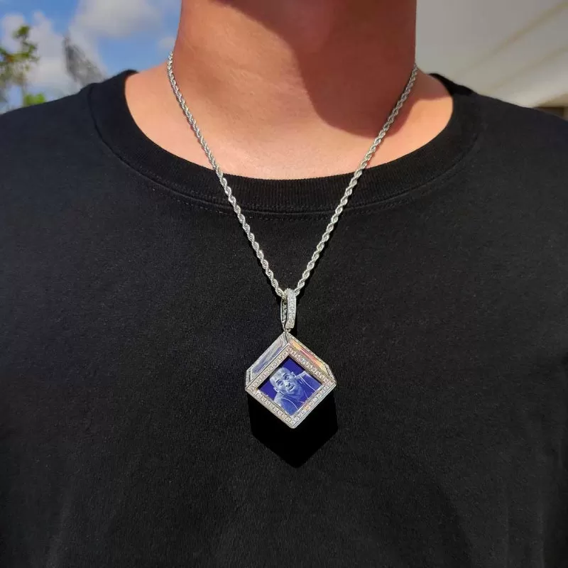 【Custom】Large Cube Photo Pendant (6 photos)