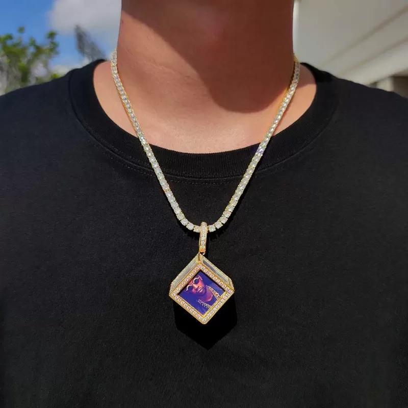 【Custom】Large Cube Photo Pendant (6 photos)