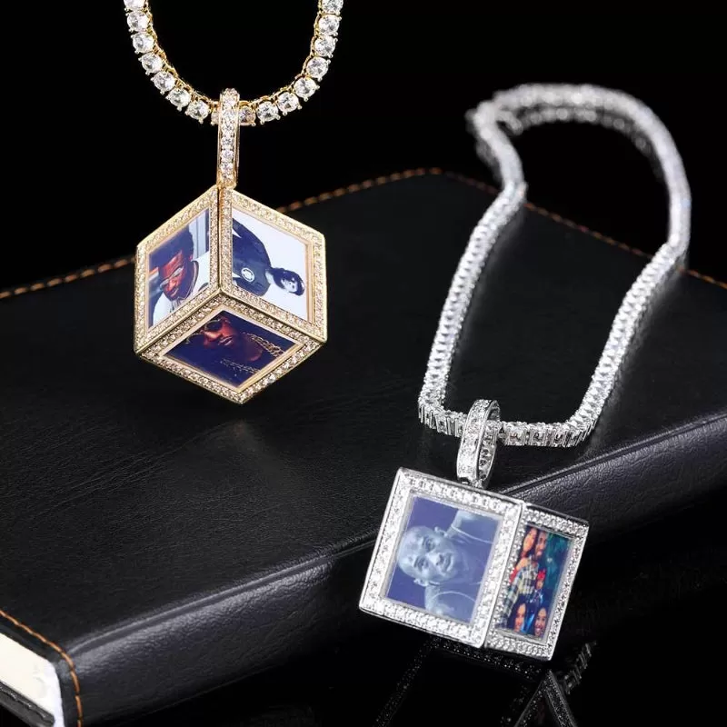 【Custom】Large Cube Photo Pendant (6 photos)