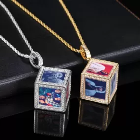 【Custom】Large Cube Photo Pendant (6 photos)