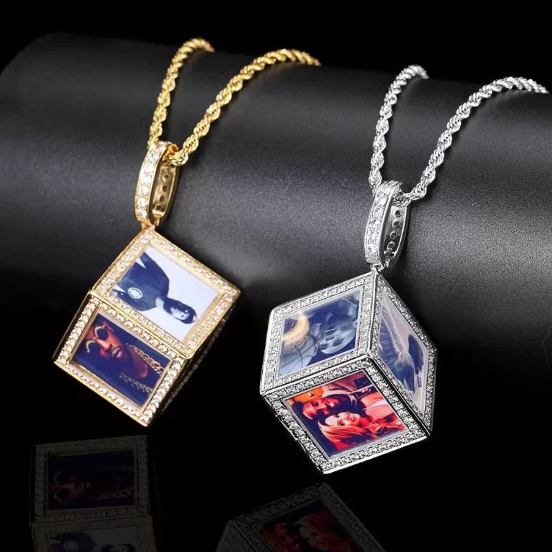 【Custom】Large Cube Photo Pendant (6 photos)