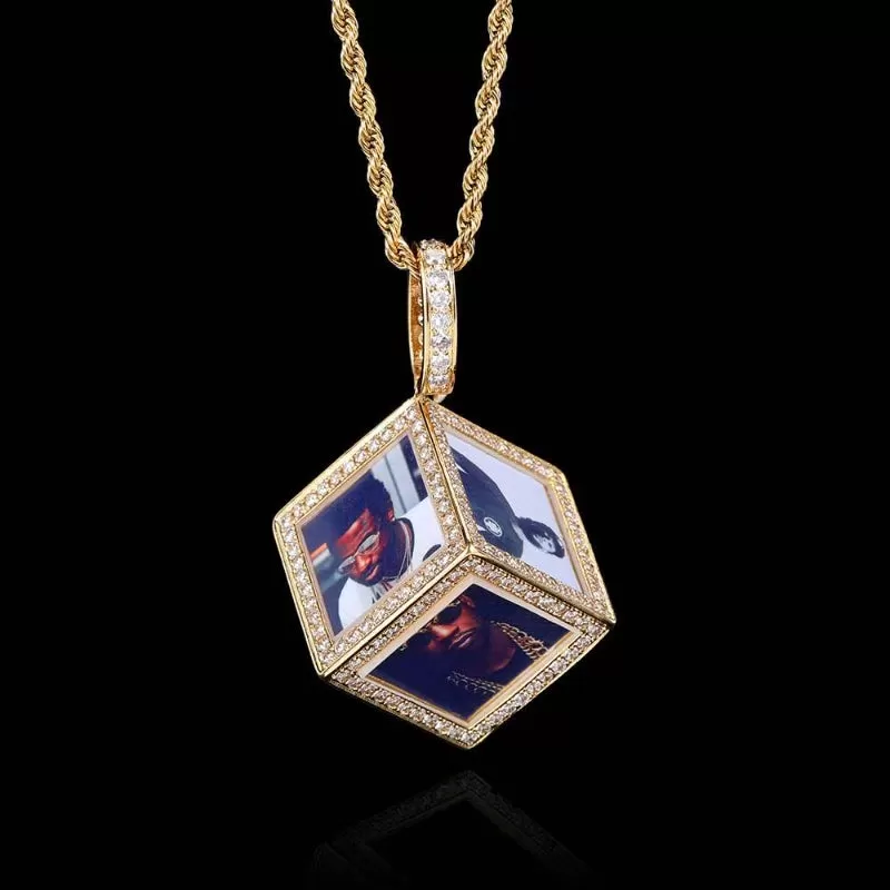 【Custom】Large Cube Photo Pendant (6 photos)