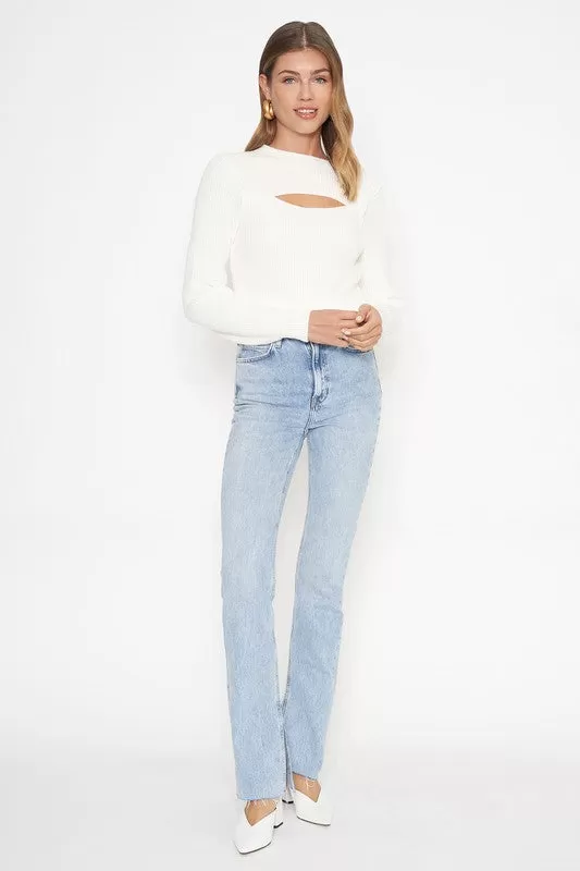 CUTOUT FRONT SWEATER