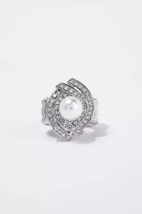 Dawna Metal Stone Pearl Stretch Ring