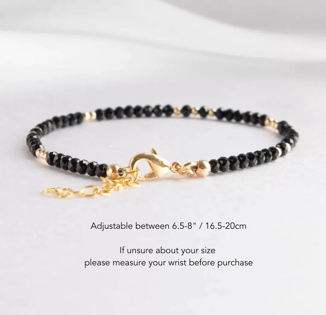 Delicate Black Spinel Bracelet