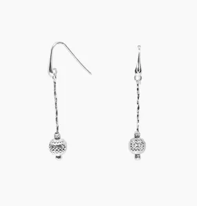 Diamond-Cut Single Ball Earrings