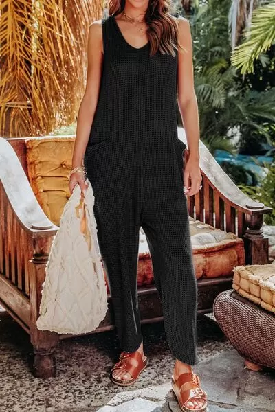 Double Take Full Size Sleeveless Straight Jumpsuit