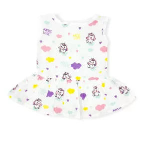 Drop Waist Muslin Frock for Baby Girl -  Sleeveless Organic Cotton -Magic Love