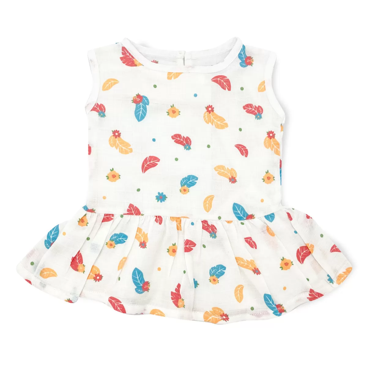 Drop Waist Sleeveless Muslin Frock for Baby Girl- Organic Cotton (Pack of 2)