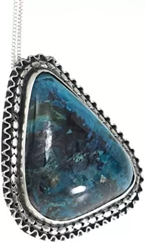 Eilat Stone Pendant in 925 Sterling Silver   Necklace