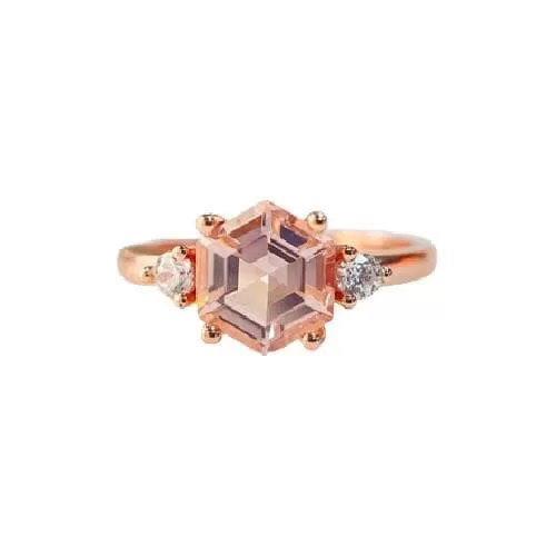 Elegant Jewelry Morganite Ring - 925 Sterling Silver