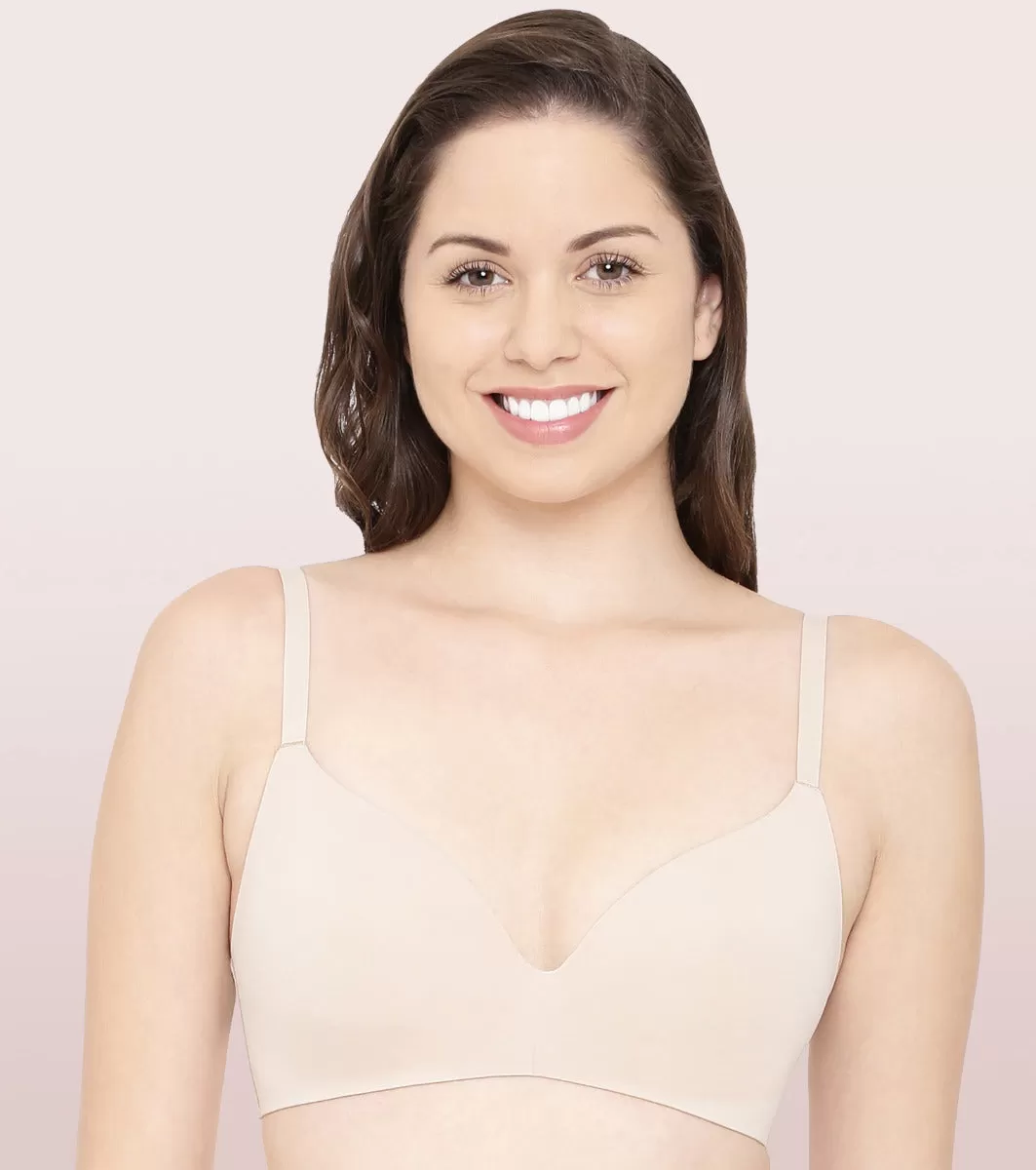 Enamor InvisiBra F084 Seamless Ultra Smoothening with Invisible Edges T-Shirt Bra - Padded Wirefree Medium Coverage - Black