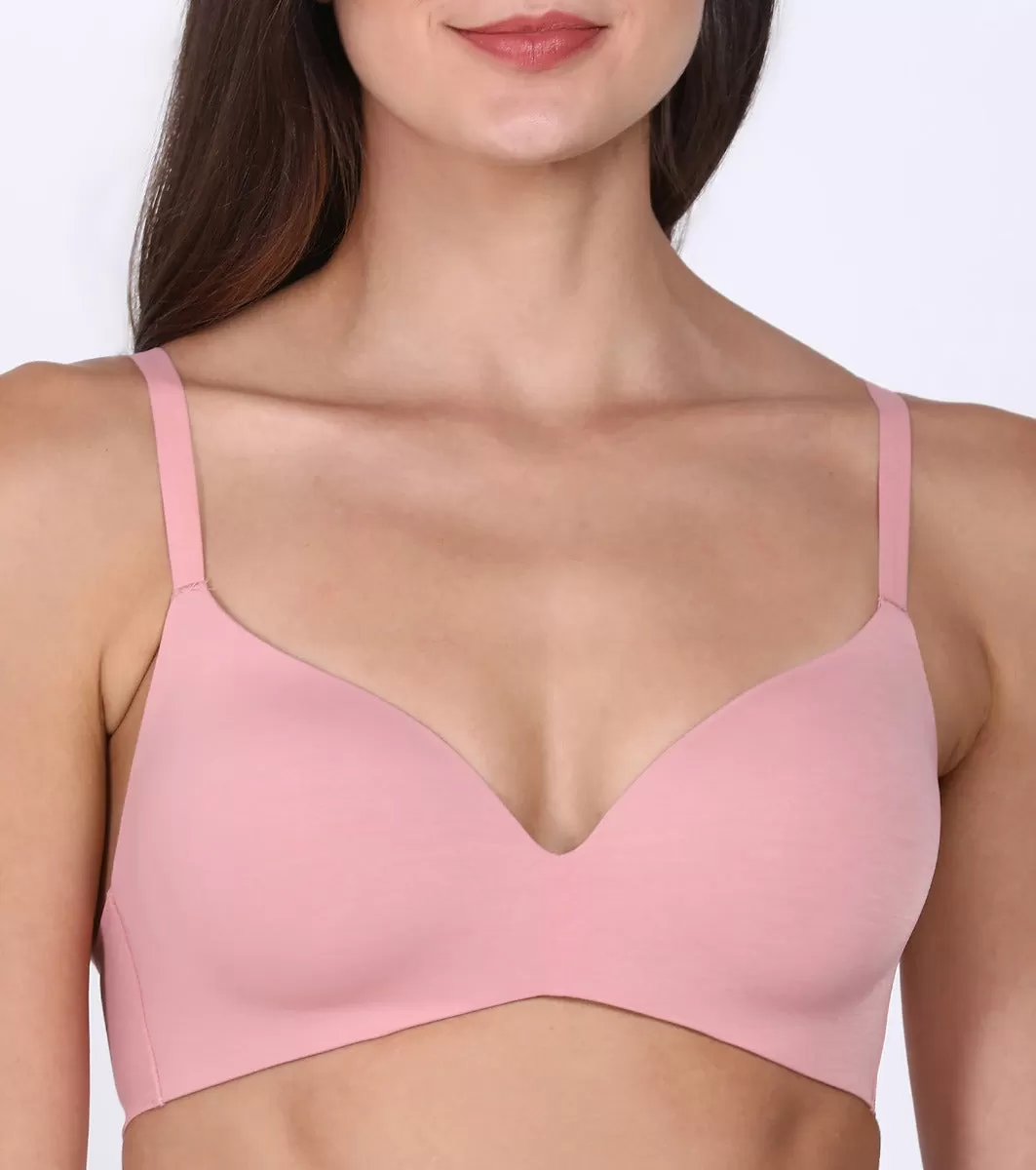 Enamor InvisiBra F084 Seamless Ultra Smoothening with Invisible Edges T-Shirt Bra - Padded Wirefree Medium Coverage - Black