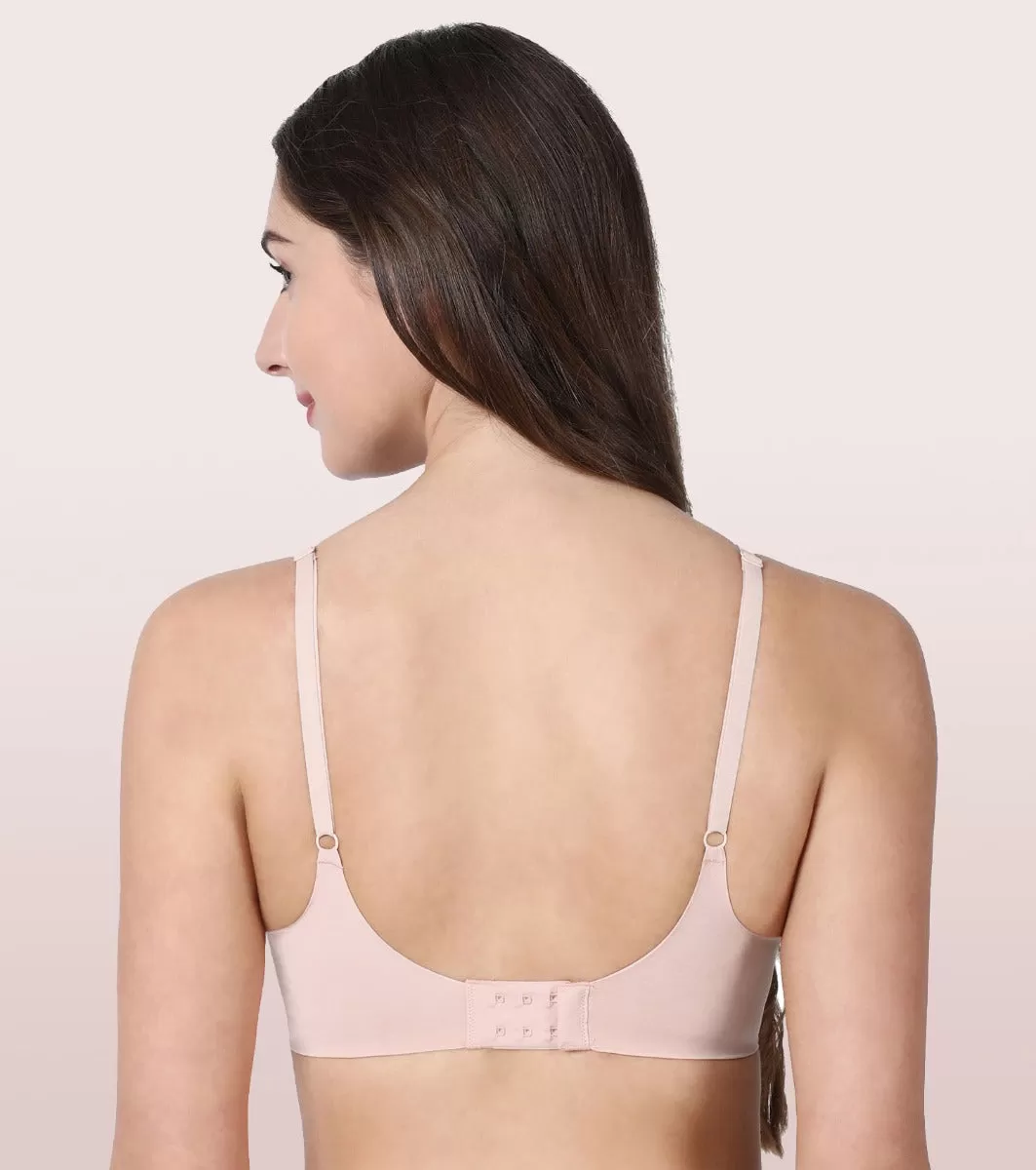 Enamor InvisiBra F084 Seamless Ultra Smoothening with Invisible Edges T-Shirt Bra - Padded Wirefree Medium Coverage - Black