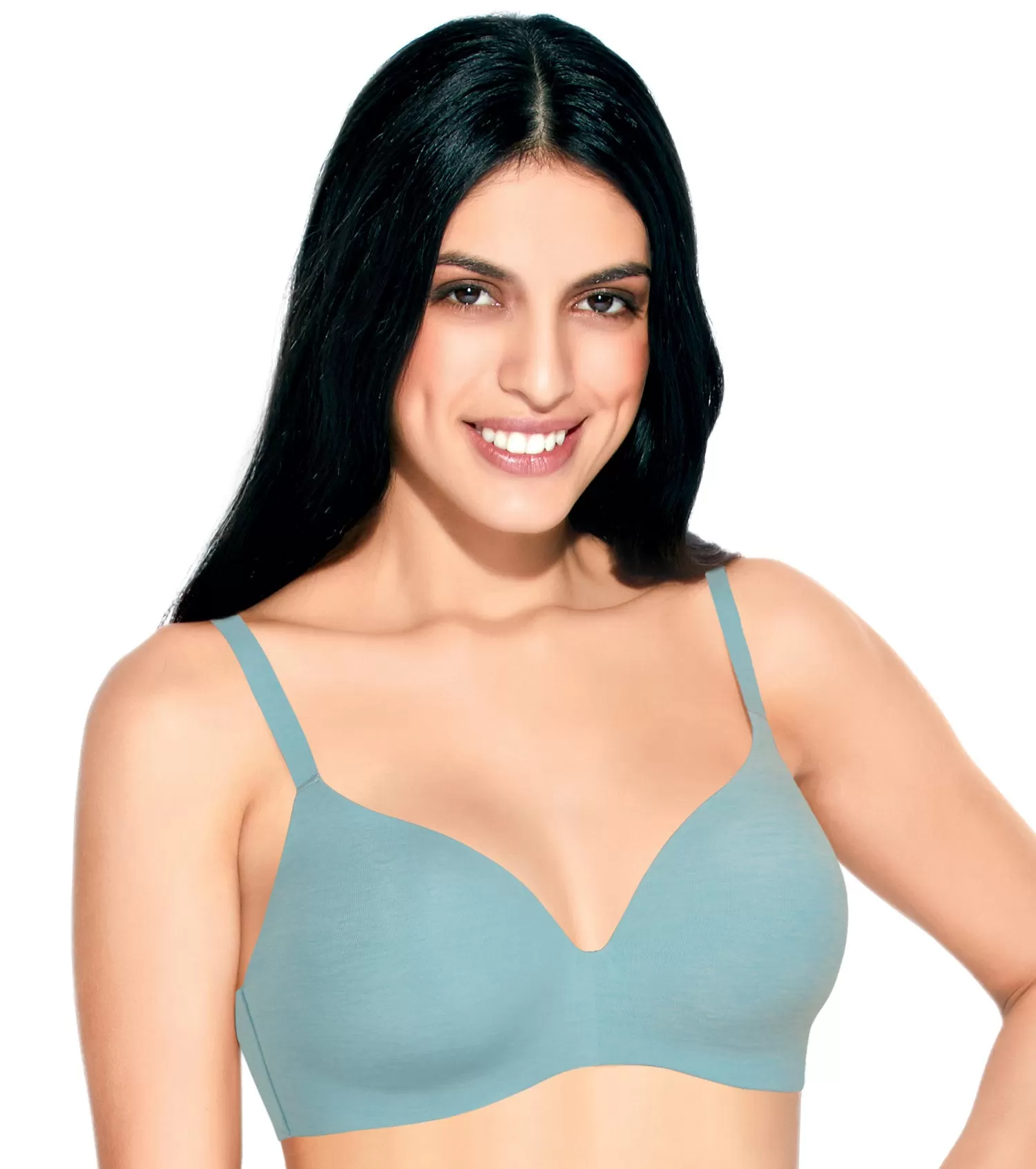 Enamor InvisiBra F084 Seamless Ultra Smoothening with Invisible Edges T-Shirt Bra - Padded Wirefree Medium Coverage - Black