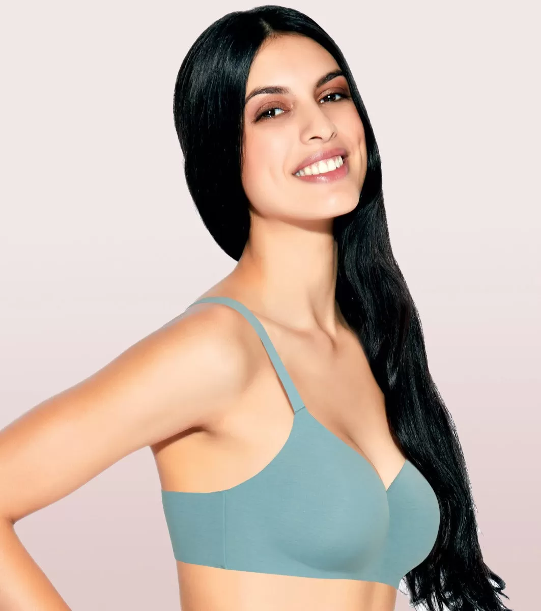 Enamor InvisiBra F084 Seamless Ultra Smoothening with Invisible Edges T-Shirt Bra - Padded Wirefree Medium Coverage - Black